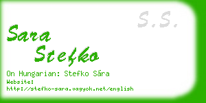 sara stefko business card