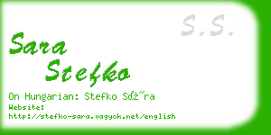 sara stefko business card